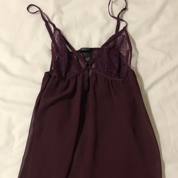 Victoria's Secret Maroon/Burgundy Babydoll Lingerie Top Large - Picture 6 of 6